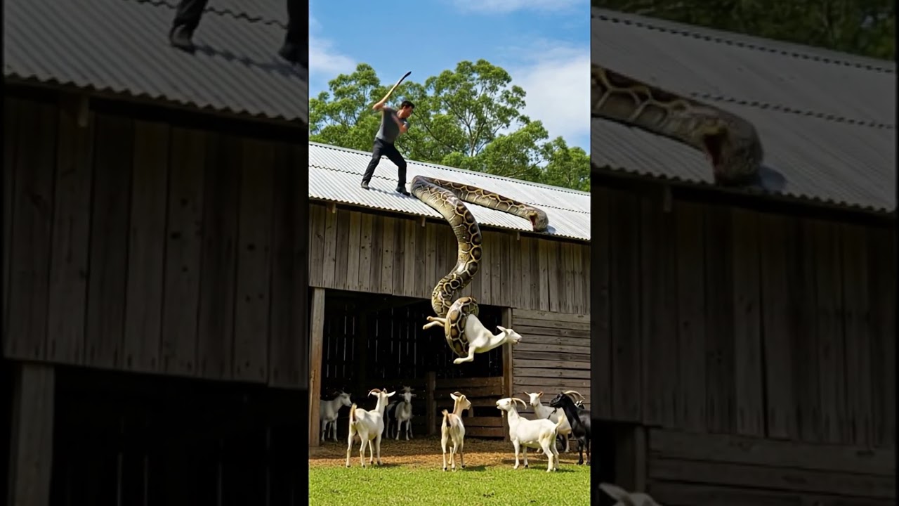 Man Saves Goat From Giant Snake Attack 🐍🐐💥