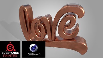 Bake a text in Cinema 4D R21 to texture in Substance Painter