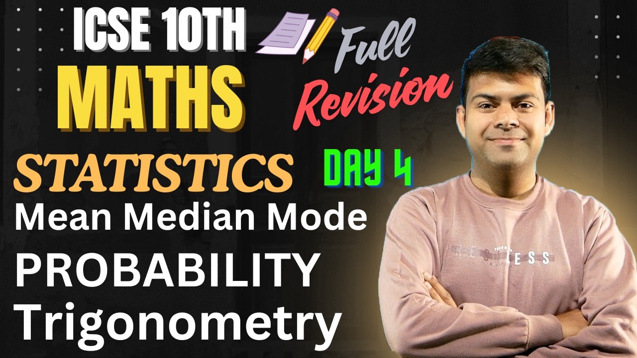 Class 10 Maths LIVE | Statistics, Probability & Trigonometry in One Shot | Revision Day 4 🔥