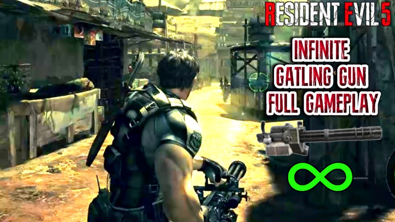 INFINITE GATLING GUN ONLY!! Full Gameplay - Resident Evil 5