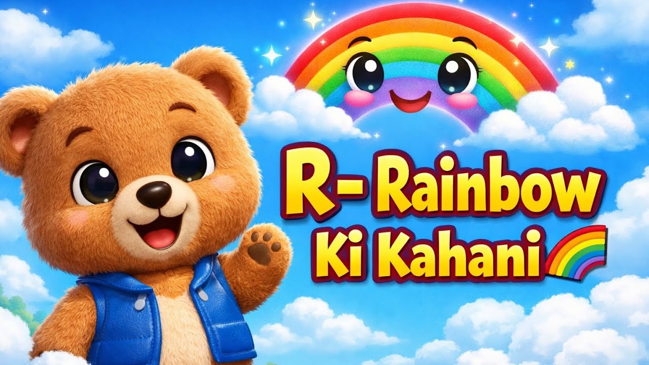 R – Rainbow Ki Kahani 🌈 | Kids Moral Story in Hindi | Bhalu Raja | Mini Kahani Hindi 3D