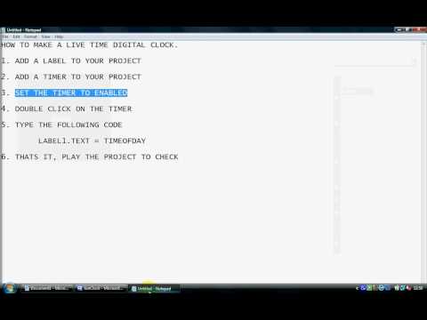 vb.net live clock on form