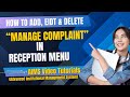 Add, Edit &amp; Delete Complaint Menu in Reception Management