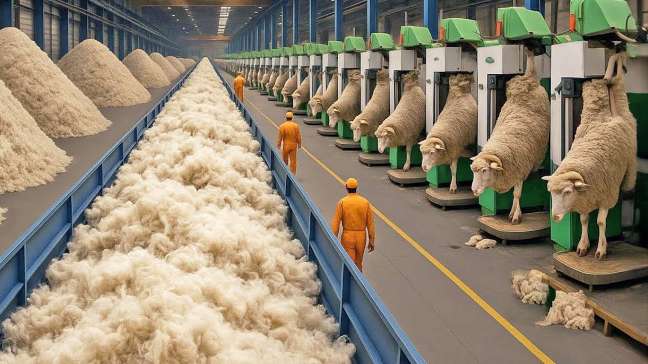 How Millions of Pounds of Sheep Wool Are Turned Into Clothing on Industrial Production Lines
