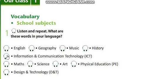 Excel 6 Module 1 School Subjects listening