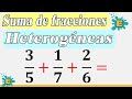 ¿Cómo sumar y restar FRACCIONES heterogéneas?