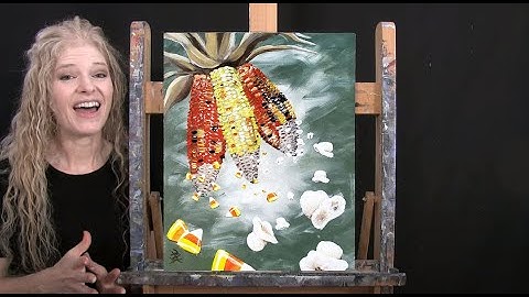 How to Draw and Paint "COLORFUL CORN POP" - Paint and Sip at Home - Acrylic Painting Tutorial Video
