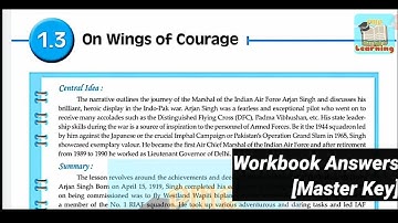 #Class10 English 1.3 On Wings of Courage | Questions and Answers | Workbook Answers [Master Key]