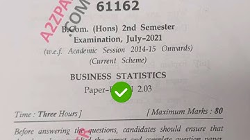 Mdu BCom Hons 2nd Sem Business Statistics Question Paper 2021