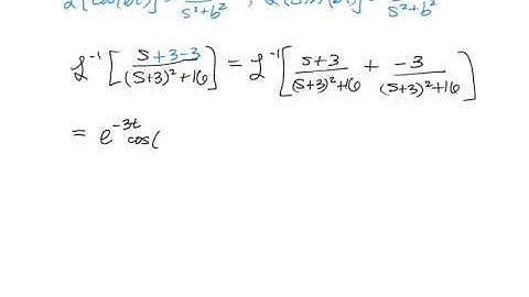 Inverse Laplace with exponential cosine and sine
