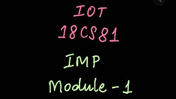 18CS81 IOT MODULE 1