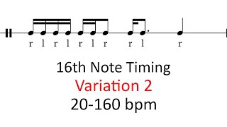 16th note timing (var 2) | 20-160 bpm sheet music
