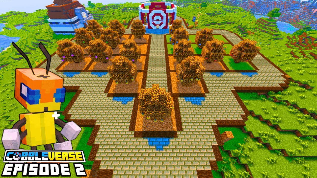 Building An Apricorn Tree Farm In Cobblemon Minecraft Survival Youtube 