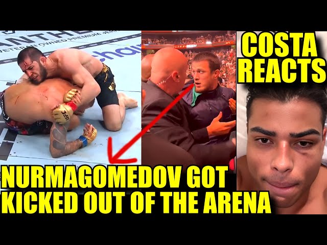 MMA Community reacts to Islam Makhachev choking out Dustin Poirier,Strickland vs Costa crazy judging class=