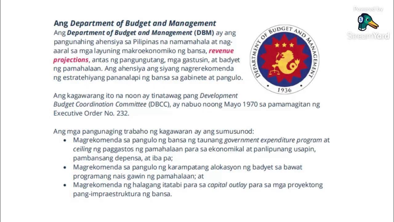 Patakaran ng Pambansang Badyet at Paggasta YouTube