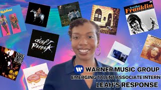 Warner Music Group - Emerging Talent Associates Intern - Elevator Prompt