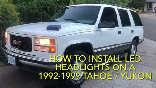 1992 - 1998 Chevy Tahoe / GMC Yukon / OBS Silverado Sierra 1500 2500 3500 LED Headlight Conversion 1992 1998 Chevy Tahoe Gmc Yukon Obs Silverado Sierra 1500 2500 3500 Led Headlight Conversion