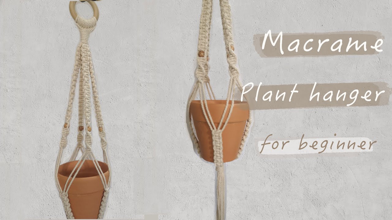 Easy Macrame Plant Hanger | Beginners | DIY Plant Holder with beads ...