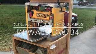 In this video, I replace the belt and rotate the blades on my DeWalt DW734 thickness planer.