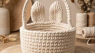 DIY Macrame Easter Basket 🐰 | Easy Macrame Basket Tutorial for Beginners | Easter Craft Idea