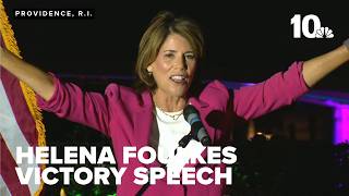 Helena Buonanno Foulkes thanks supporters after defeating incumbent Gov. Dan McKee
