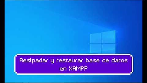 Respaldar y Restaurar Base De Datos XAMPP  "codigo sql"