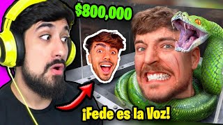 ENFRENTA TU MAYOR MIEDO Y GANA $800,000! 😱 | REACCIÓN a Mr Beast pero FEDE es la VOZ