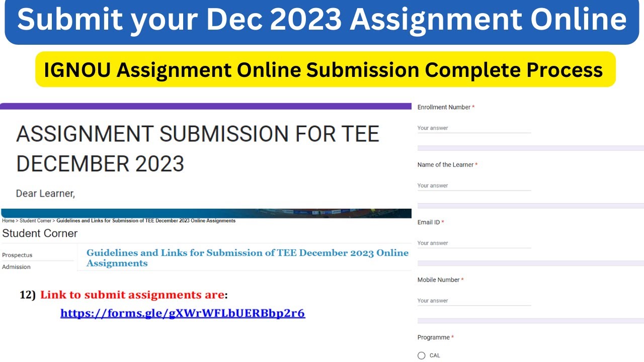 can i submit assignment online ignou