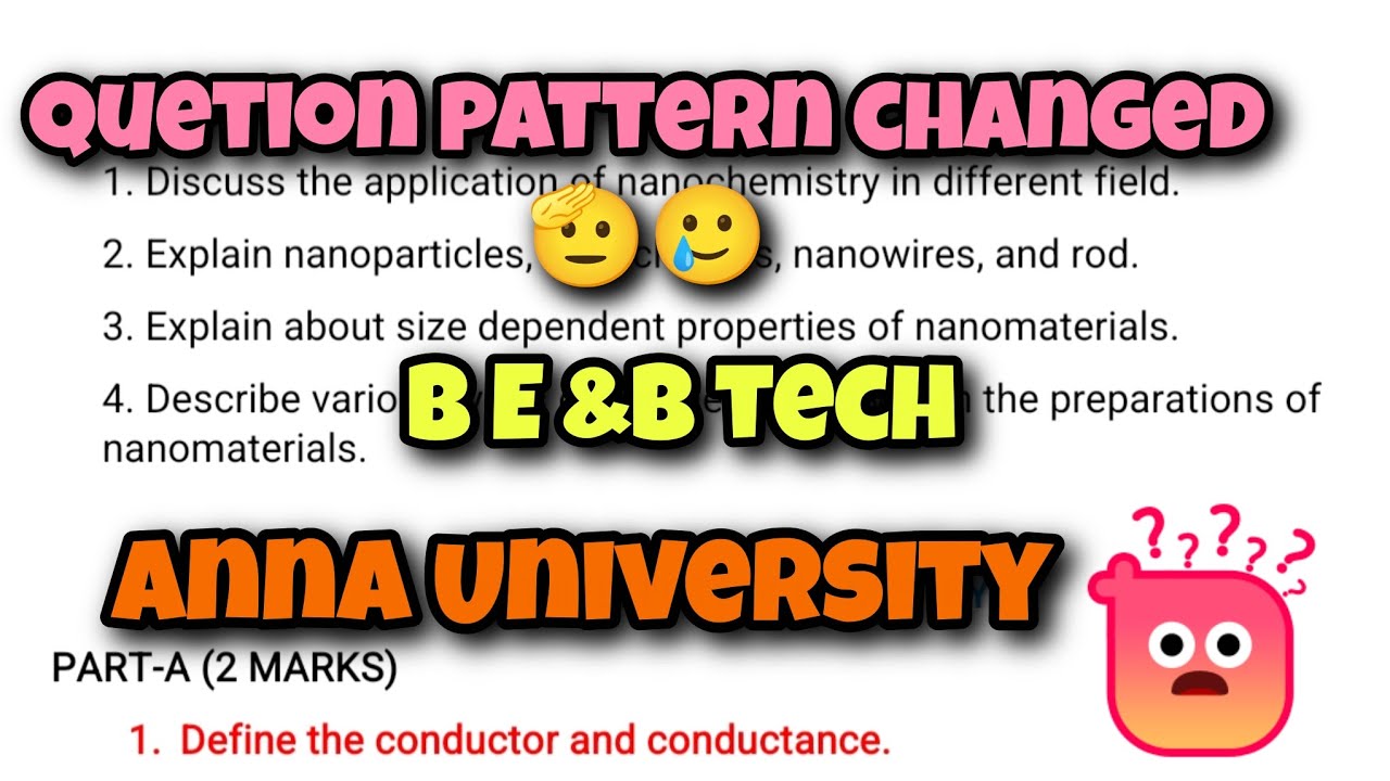 Questions pattern changed...🥲|Anna University #question #pattern - YouTube