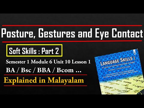 Posture, Gestures and Eye Contact | Soft Skills | BA English | Language Skills | S1M6U10L1 | Part 2.