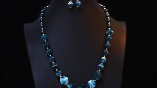 80's fashion necklace and earrings women set