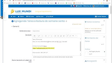 poner link de zoom como tarea en moodle