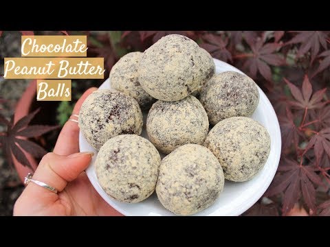 CHOCOLATE PEANUT BUTTER BALLS | Only 4 Ingredients & No Refined Sugar