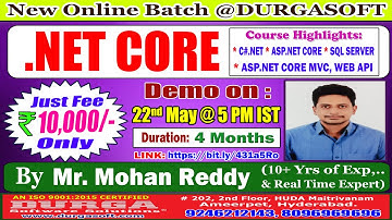 .NET CORE Online Training @ DURGASOFT