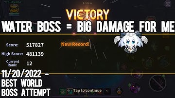 WATER BOSS = BIG DAMAGE FOR ME! | BEST WB ATTEMPT - 11.20.2022 | MY HEROES: DUNGEON RAID