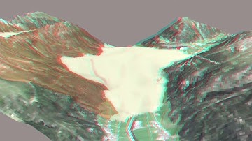 Prehistoric Köfels Rock Slide | Anaglyph animation of r.avaflow simulation