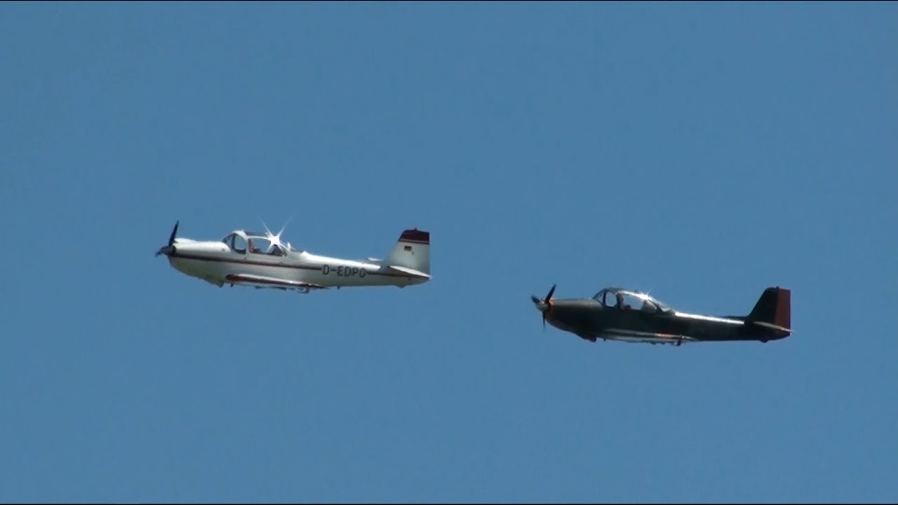 Piaggio/Focke Wulf P.149 - formation flight & solo aerobatic display - Airshow Kehl 2017