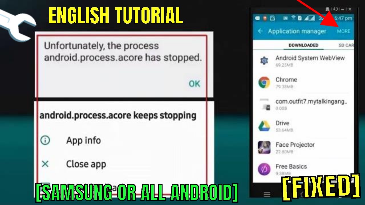 Der Prozess Android Process Acore Wurde Beendet Android Process Acore Keeps Stopping || The Process Android.Process