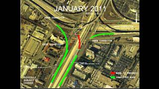 Austin, TX I-35 TX-71 US-290 Level 5 Stack Interchange Timelapse