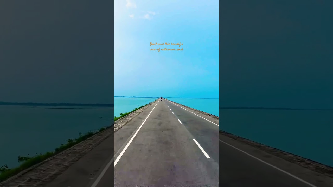 Mithamoin road of Bangladesh #bangladesh #nikli_haor #sky #lake #roadtrip