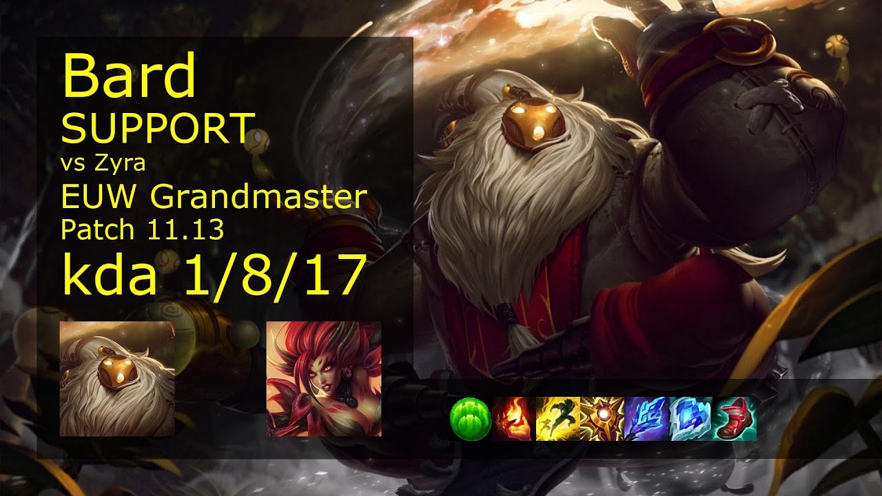 Bard Support & Karthus vs Zyra & Kai'Sa - EUW Grandmaster 1/8/17 Patch 11.13 Gameplay