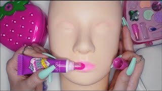 [ASMR] Kids Makeup on Mannequin Head (whispering, tapping, makeup sounds) for sleep