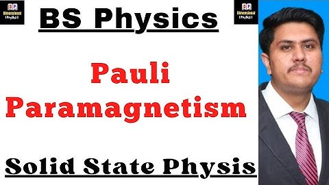 Pauli Paramagnetism || Solid State Physics