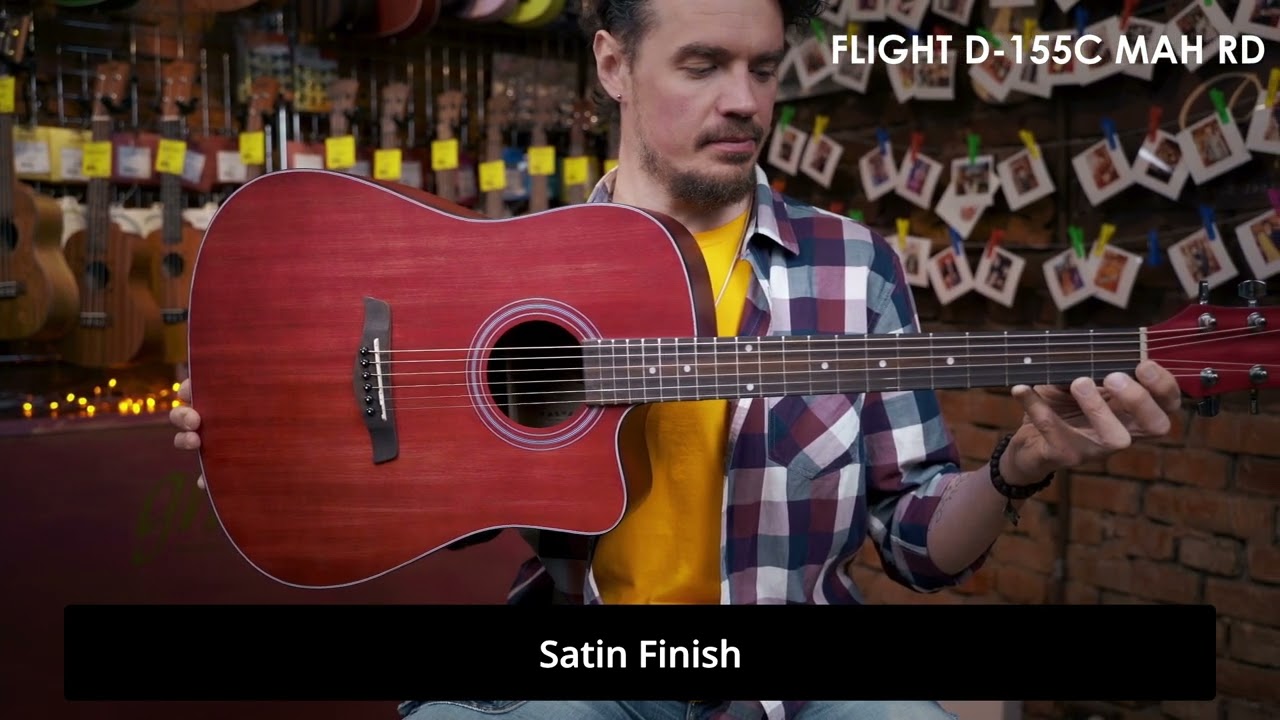 Acoustic Guitar FLIGHT D-155C MAH RD