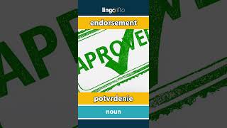 Endorsement - Potvrdenie Learn English Naučme Sa Anglicky Vocabulary Builder