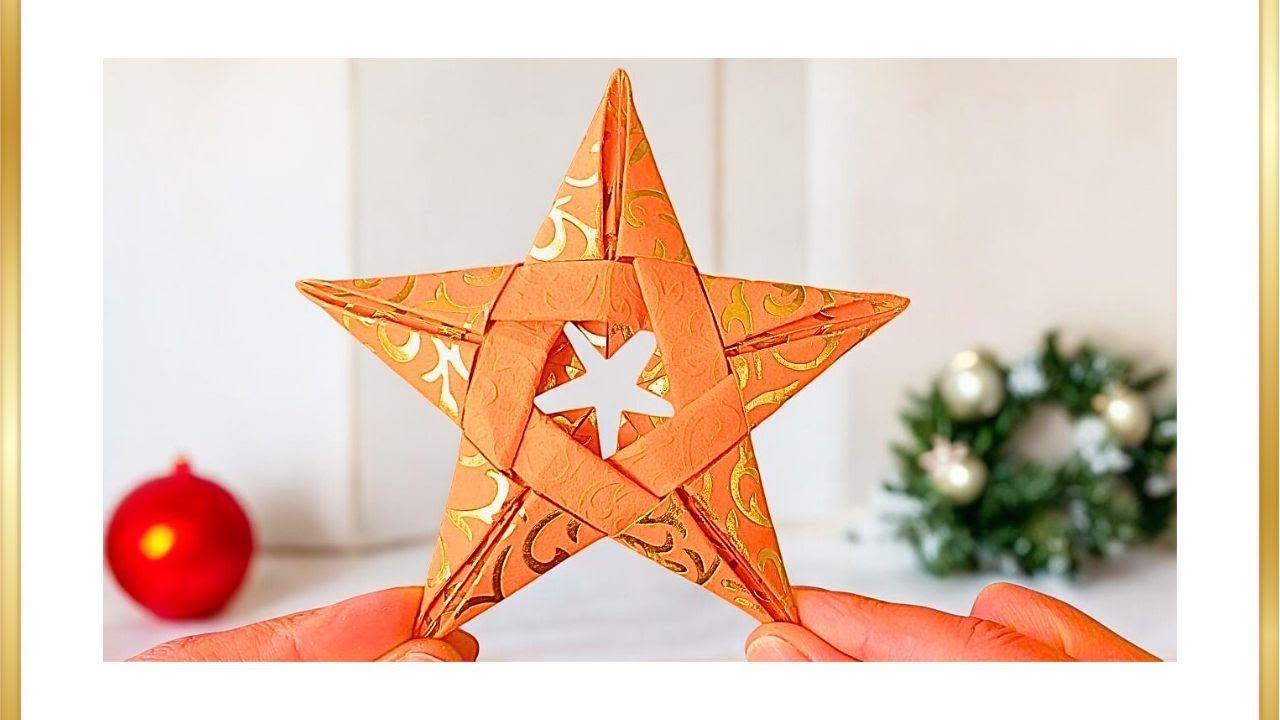 Рождественская звезда оригами * Бумажное рождественское украшение для украшения дома
