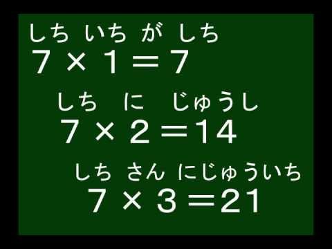 9969 九九の歌 七の段 Youtube 9969 九九の歌 七の段 Youtube