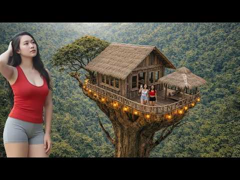 TIMELAPSE - 166 Days Building a Wooden House on Top of a Giant Tree House (ASMR)