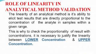 Method Validation - Linearity