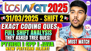 🚀 TCS NQT 2025: Exact Coding Questions & Solutions | 31 March Shift 2